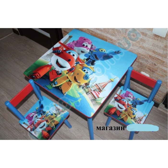 Дитячий столик зі стільчиками DisneyToys "Літачки" (60*60 см), Україна