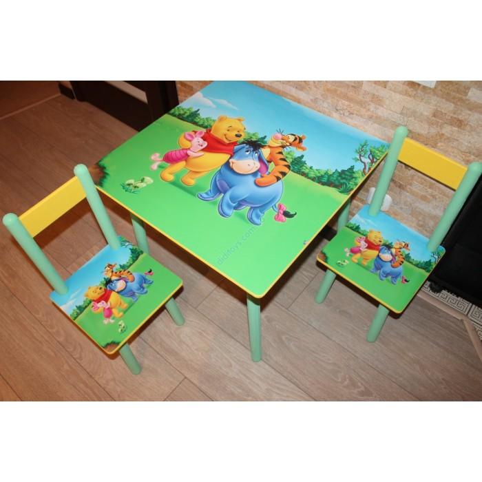 Дитячий столик зі стільчиками DisneyToys "ВінніПух та друзі" (60*60 см), Україна
